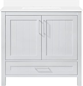lot 4260 image: Ove Decors Kansas 36 Bathroom Vanity Combo wTop And Backsplash - Retail $388.00