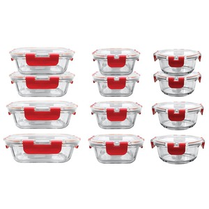 lot 4274 image: NCGLRED High Borosilicate Glass Food Containers Set