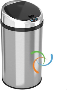 lot 4291 image: iTouchless Cylindrical Trash Can 21H