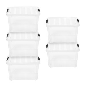 lot 4335 image: IRIS Set Of 5 Large Plastic Containers With Locking Lids