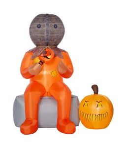 lot 4338 image: 4 Foot Light Up Inflatable Sam Yard Decoration