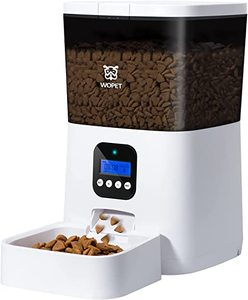 lot 4340 image: WOPET Automatic Programmable DogCat Feeder, 7L Food Dispenser With 10sec Voice Recorder