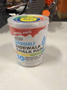 lot 8144 image: RoseArt Sidewalk Chalk Paint Bucket Refill 10ct
