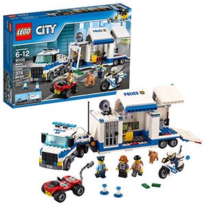 lot 8145 image: LEGO City Police Mobile Command Center Truck 60139 Building Toy, Action Cop Motorbike and ATV Play Set for Boys and Girls Aged 6 to 12 (374 Pieces)