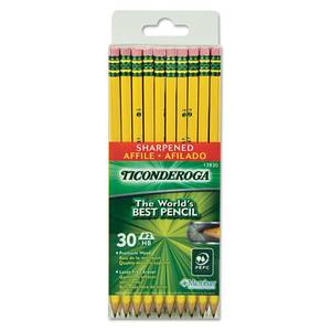 lot 8158 image: Ticonderoga Classic Yellow No 2 Pencils, Pre Sharpened, 30 Ct