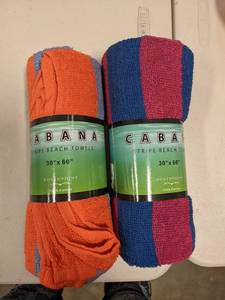 lot 8165 image: Cabana Stripe Beach Towels 2 Towels Only