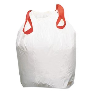 lot 8191 image: Boardwalk Drawstring Low-Density Trash Bags, 13gal, 0.8 mil, White, 100Carton -BWK1DK100