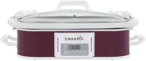 lot 8146 image: Crock Pot 3.5 Quart Programmable Digital Casserole Crock Slow Cooker, Cranberry