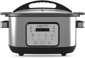 lot 8221 image: Instant Pot Aura 10-in-1 Multicooker Slow Cooker, 10 One-Touch Programs, 6 Qt, Silver (AURA 6Qt)