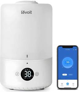 lot 31029 image: LEVOIT Humidifiers for Bedroom, Top Fill Cool Mist Ultrasonic for Baby Nursery Kids with Essential Oils, Smart Control with Constant Humidity for Plants Indoor, Quiet Easy Clean, BPA Free, 3L, White
