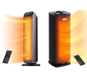 lot 31030 image: Dreo 24 Space Heater, Black & Space Heaters for Indoor Use, Quiet&Fast Portable Heater with Tip-Over and Overheat Protection, Remote, Oscillating,12H Timer, Electric Heater for Office Use