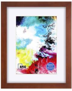 lot 31032 image: RPJC Solid Wood 14x18 inch Wide-frame Poster Frames Display 11x14 with Mat or 14x18 Without Mat for Wall Mounting Hanging Picture Frame Brown