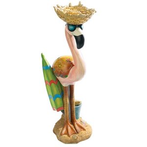 lot 31039 image: Design Toscano Luau Larry the Flamingo Pink Flamingo Garden Statue