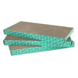 lot 31060 image: Kitty City Corrugate Scratchers for Cats, 1.5 H, Pack of 3, 3.03 LBS, Teal  Brown Only 2