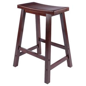 lot 31066 image: Winsome Wood Satori Saddle Seat Counter Stool, 24, Walnut Finish