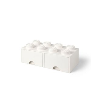 lot 31089 image: LEGO Storage Brick 8 (2 Drawers) - White