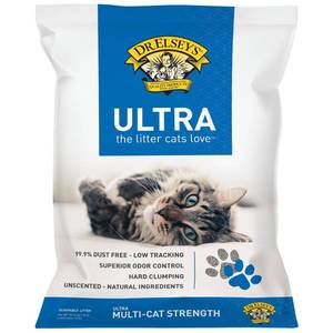 lot 31120 image: Dr. Elseys Precious Cat Ultra Unscented Clumping Clay Cat Litter, 40lb Bag