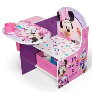 lot 31148 image: Disney Minnie Mouse Chair Desk with Storage Bin by Delta Children