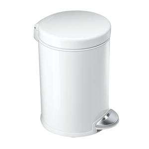 lot 31192 image: 4.5L Round Step Trash Can WhiteSteel - simplehuman