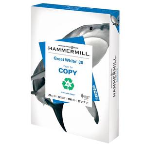 lot 31194 image: Hammermill Recycled Copy Paper, 92 Brightness, 20lb, 11 x 17 - White