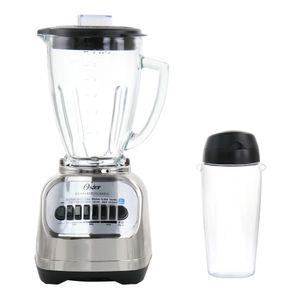 lot 31195 image: Oster Classic Series Blender with Travel Smoothie Cup - Chrome