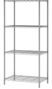 lot 31196 image: HOMEFORT 4-Tier Wire Shelving 4 Shelves Unit Metal Storage Rack Durable Organizer Perfect for Pantry Closet Kitchen Laundry Organization in Grey,21��Wx14��Dx46.5��H