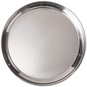 lot 31198 image: Libertyware Small Round Stainless Steel Serving Tray, Silver
