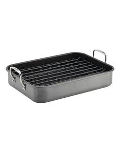 lot 31210 image: Rachael Ray Hard-Anodized Non-Stick 12 x 16 Roaster & Dual-Height Rack