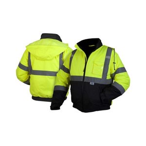 lot 31297 image: Hi-Vis Lime Bomber Jacket with Quilted Lining- Size 2X Large
