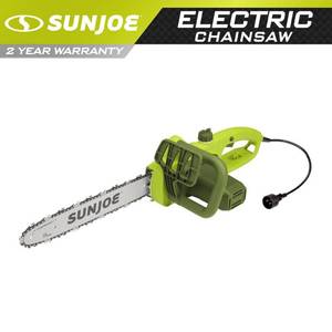 lot 31299 image: Sun Joe SWJ599E Tree Limb Master Electric Handheld Chainsaw 14 9-Amp Low-Kickback