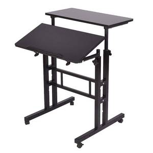 lot 31336 image: Mind Reader - 2 Tier Sit and Stand Desk - Black