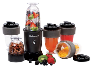 lot 31075 image: ELITE GOURMET 17 PC PERSONAL DRINK BLENDER MODEL- EPB-1800EPB-1800A