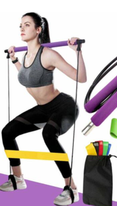 lot 31081 image: Soulmate Secret Pilates Bar With Resistance Bands Set Home Gym Yoga Exercise ...