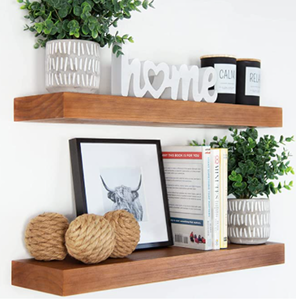 lot 31283 image: Shelves By HomeForia 24 Set Of 2 Dark Honey