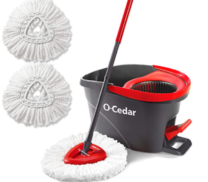 lot 31301 image: O-CEDAR MICROFIBER EASYWRING SPIN MOP& BUCKET SYSTEM 2 REFILL