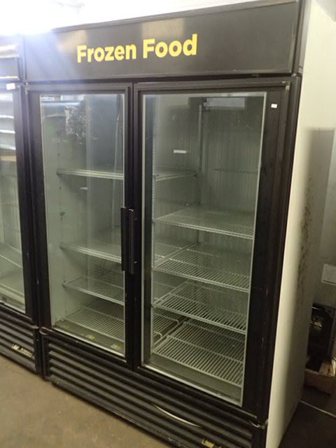 lot 62 image: True Double Glass Door Freezer