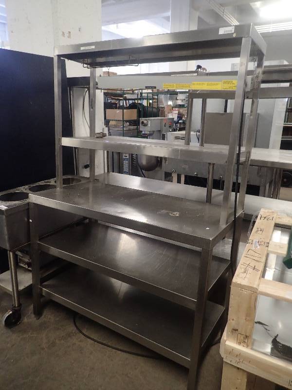 Stainless Tiered Expo Line w/ Overhead Food Warmer Paramount