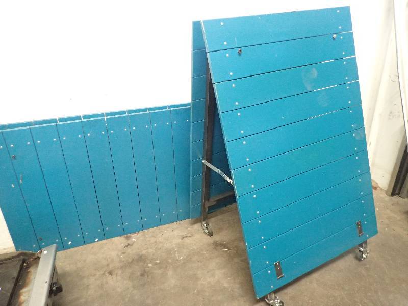 lot 74 image: (2) Steel Framed and Wooden Slatted Sandwich Boards