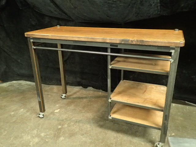 lot 104 image: Steel Framed Table on Casters