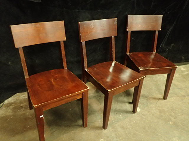 lot 119 image: (3) Wooden Dining Height Chairs