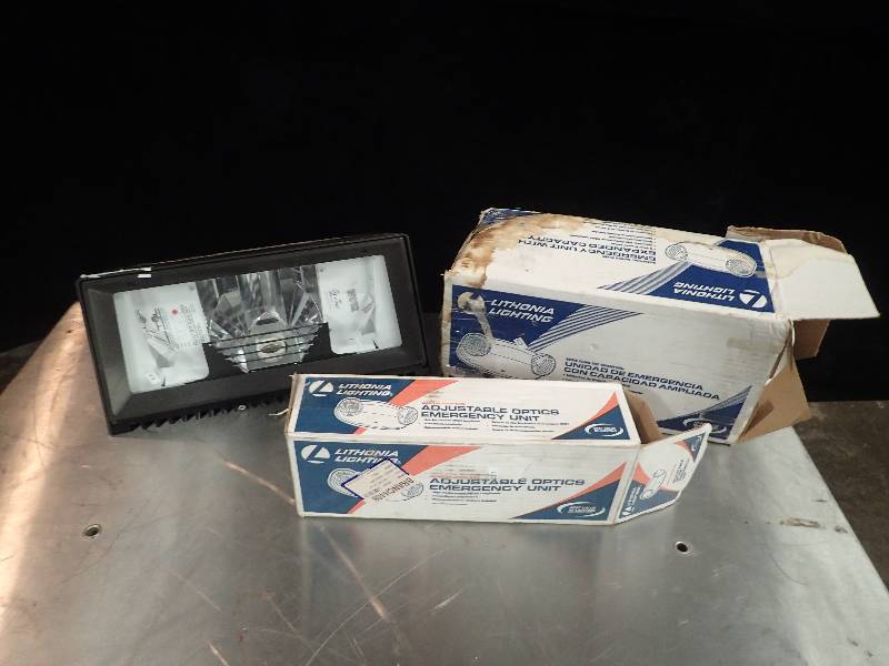 lot 132 image: Lot of Emergency Exit Lights and Large Outdoor Light