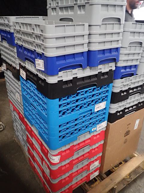 lot 153 image: Lot of (8) New Glass and Dish Racks