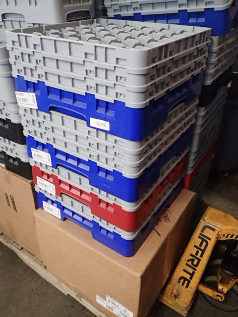 lot 151 image: Lot of (8) New Glass and Dish Racks