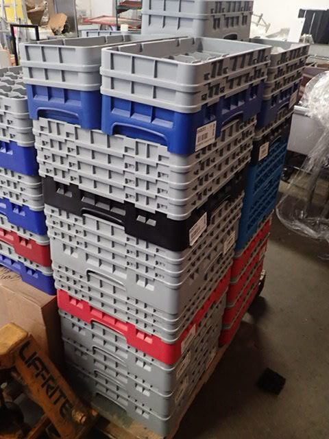 lot 154 image: Lot of (8) New Glass and Dish Racks