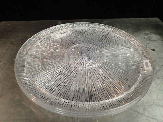 lot 180 image: (5) 22 Round Crystalware Trays