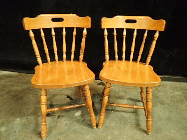 lot 214 image: Lot of Two Wooden Chairs