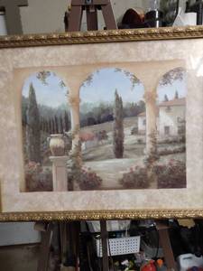 lot 4090 image: framed print of a villa 21 and 12 in wide 17 12 in tall