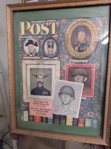 lot 4093 image: framed Saturday evening post September 16th 1944 cover page 13 inches by 17 in