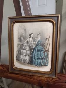 lot 4095 image: Framed Detit Courrier Des Dames 9 in x 10 in