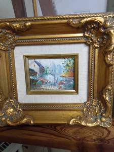 lot 4097 image: framed miniature painting 9 in by 8 and 14 in